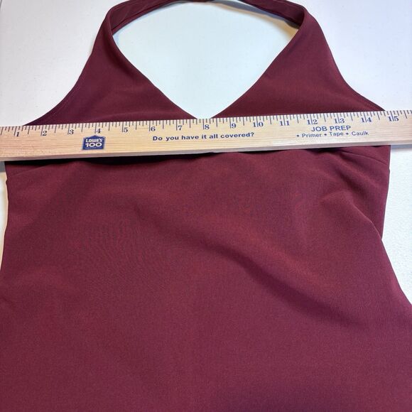 FormulaX  V Halter Neckline Open Back Burgundy 90's Y2K  Gorpcore size M made US - Picture 3 of 11